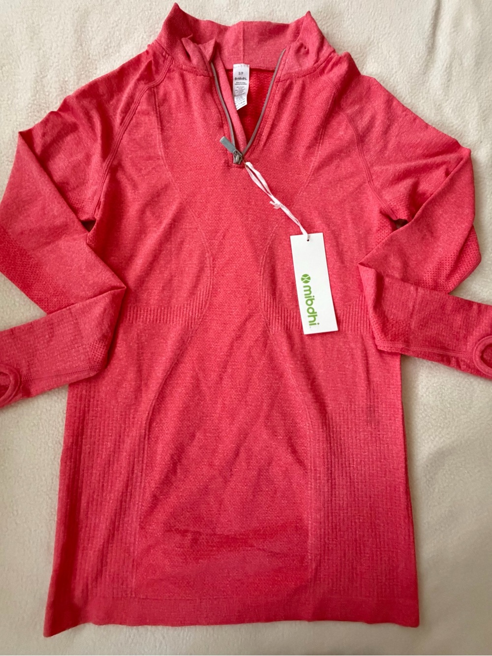 Women’s Coral Long-Sleeve Half-Zip Top